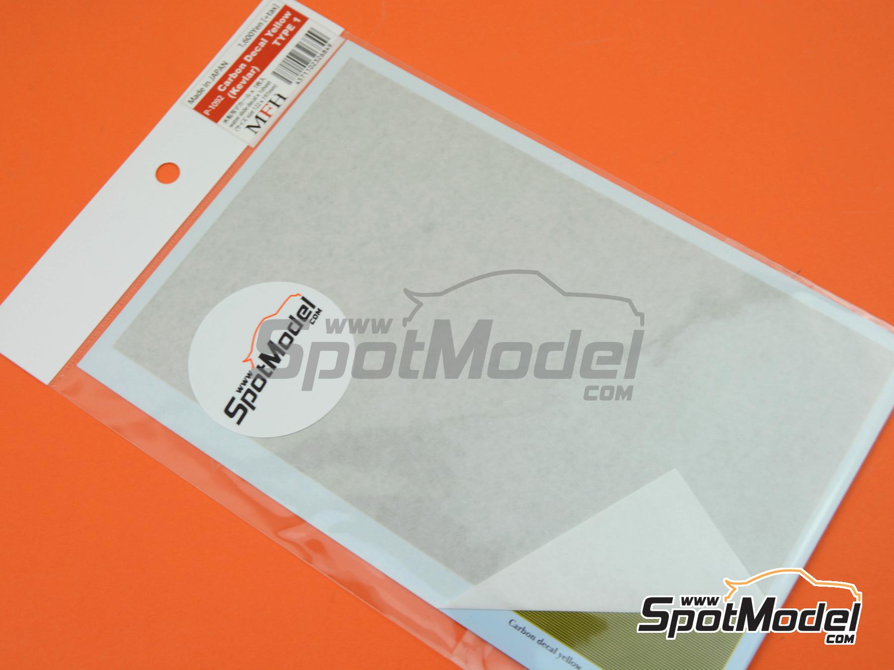 Model Factory Hiro P1092: Kevlar fiber decal 1/24 scale - Yellow